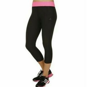 Adidas Climalite Capri Leggings  Black Pink Size Small